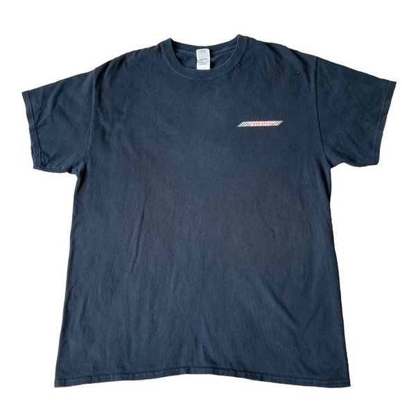 Men’s T-shirt Black Biker Skull Print ‘Moonshine Raceway’ Graphic Size L - Picture 2 of 10